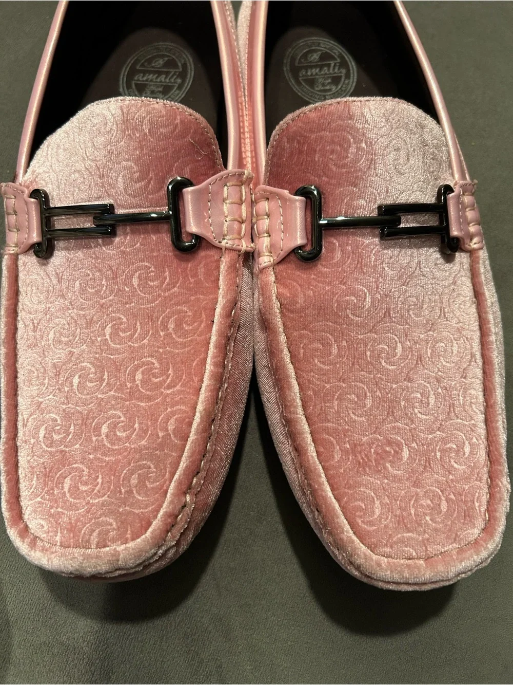 Amali Roberto pink velvet loafers men’s size 11 NWOT